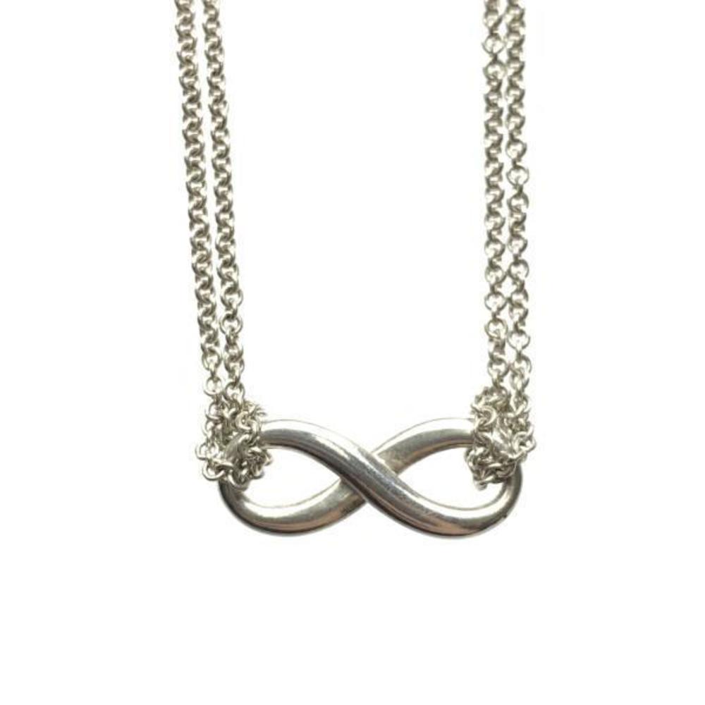 Tiffany Infinity Necklace Double Chain Silver